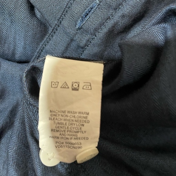 Vince Camuto Button up Dress Shirt Blue - Size 15.5 Slim Fit - Shimmer to Fabric - Picture 9 of 10